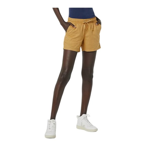 Amazon Essentials XL Gold Linen Blend Elastic Waist Shorts NEW WITH TAGS - Picture 1 of 9